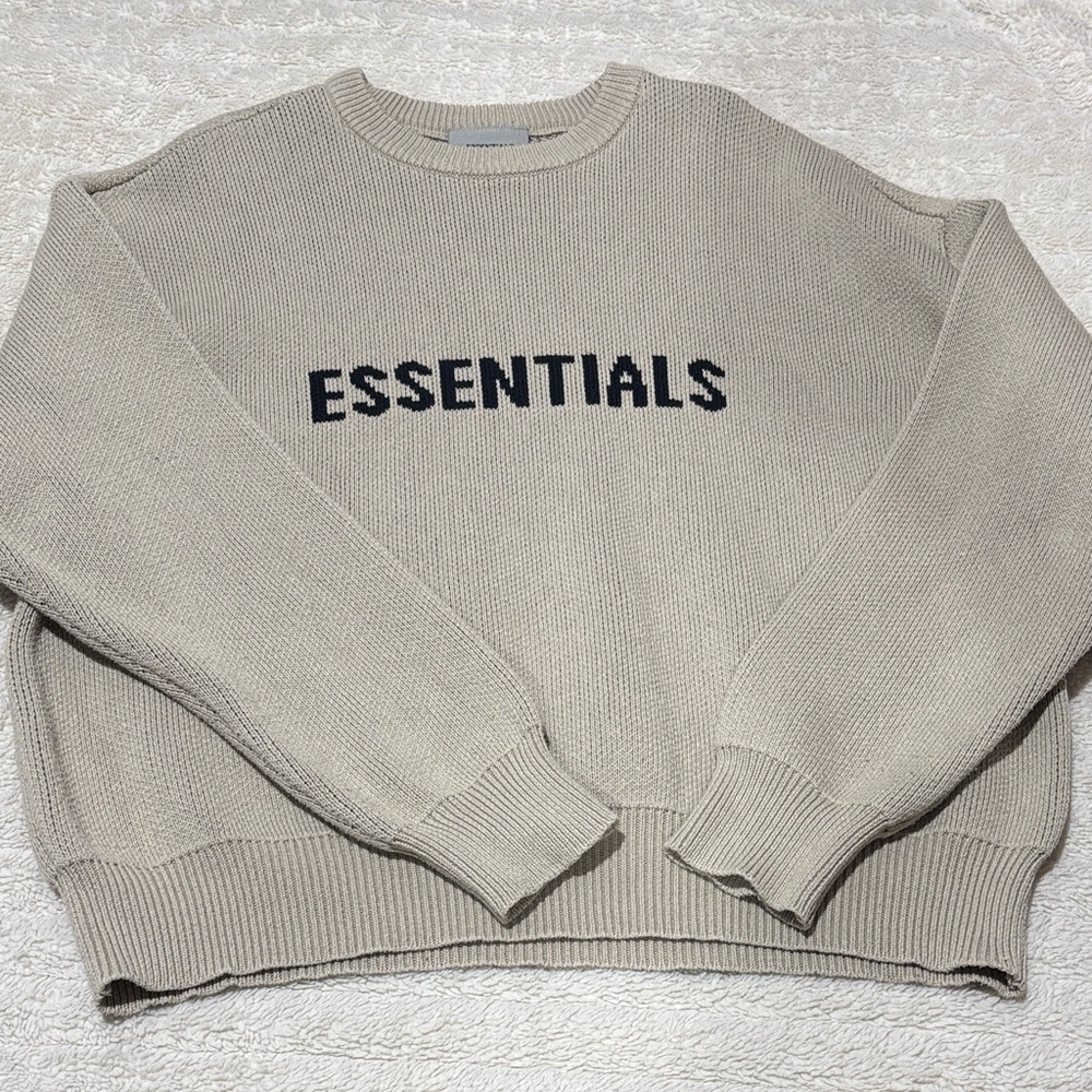 Fear of God Essentials Beige Sweater